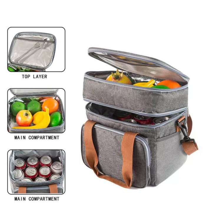 CL009 Waterproof double layer picnic lunch bag - Image 5