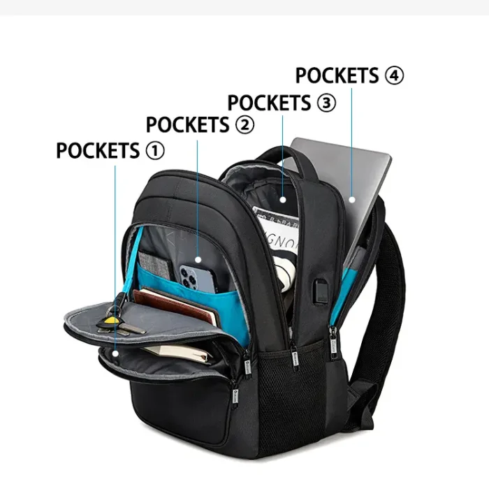 B032 Trendy Casual Waterproof Oxford Laptop Backpack - Image 9